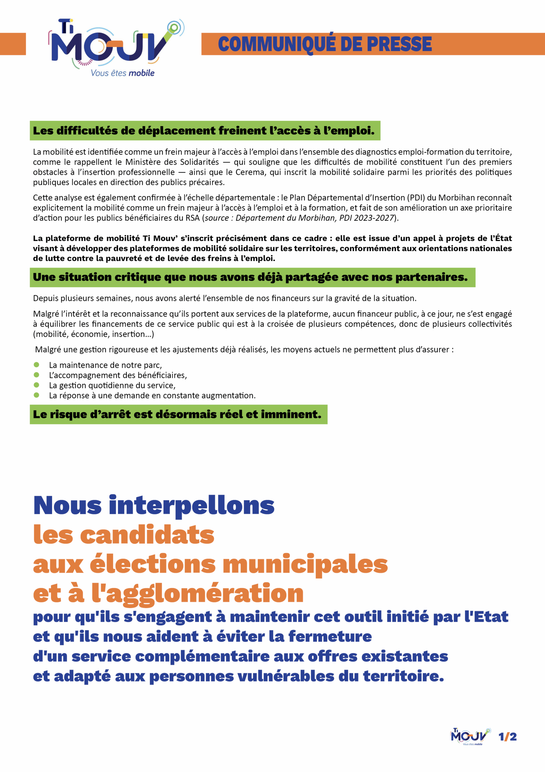 Communiqué de presse Ti Mouv'2